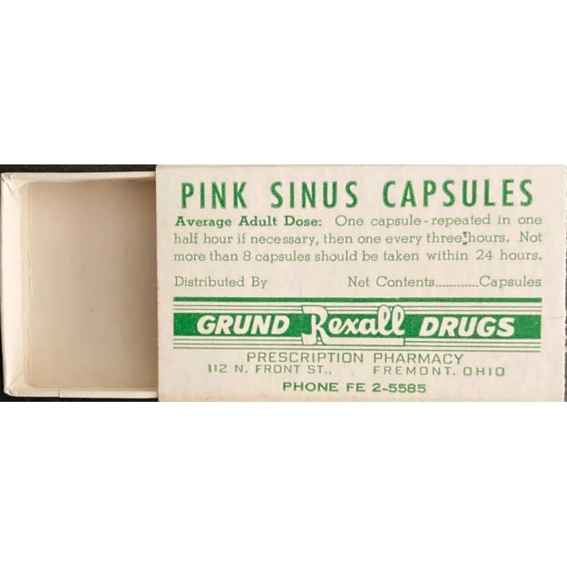 Grund Pink Sinus Capsule Slide Drawer Box - Rexall Drugstore,