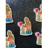 5pc. Blond Mother and Daughter, Girl in Denim, Planar Flatback,