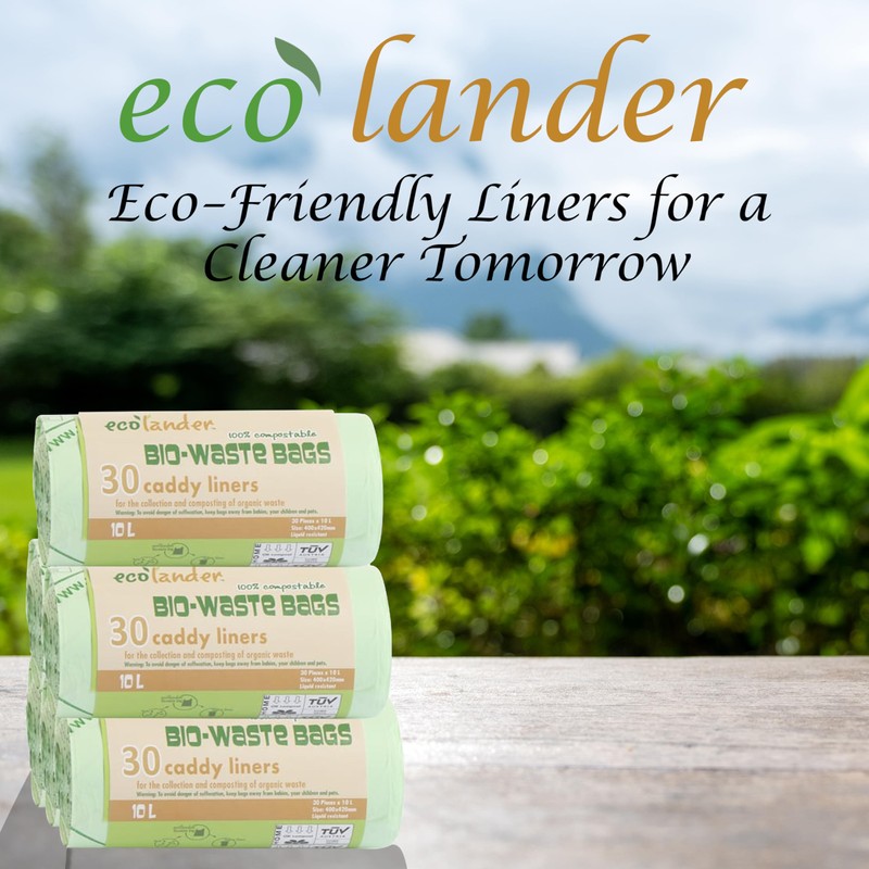 Katsy Style Compostable Caddy Liners 10L (90 Liners Total) -