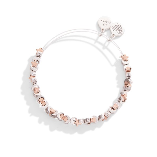 Alex and Ani Accents Moon + Star Beaded Expandable Bangle