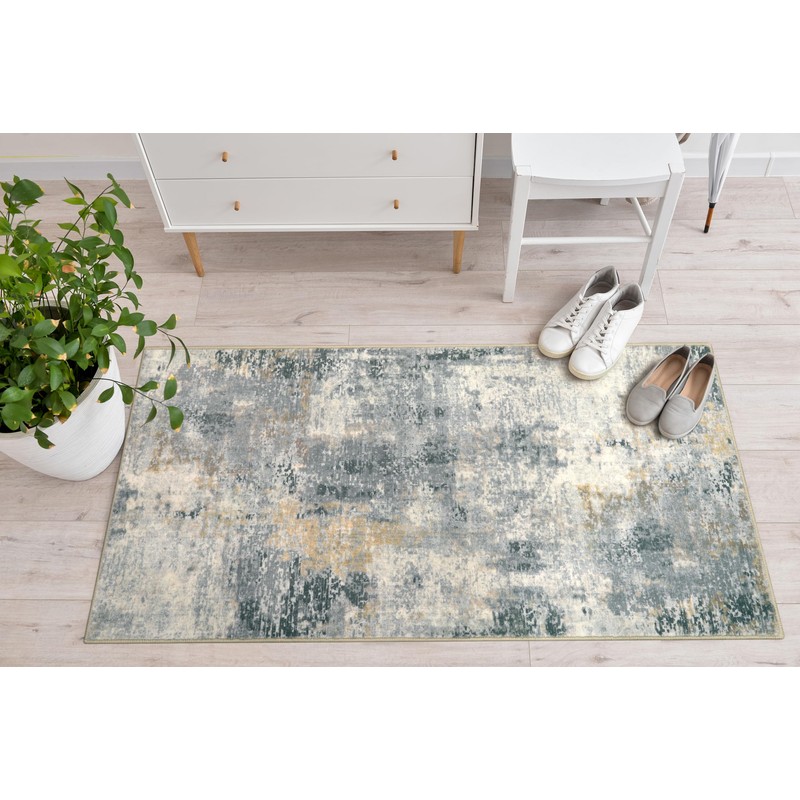 Morebes Modern 2x4 Bathroom Runner Rugs, Washable Abstract Rug Runners