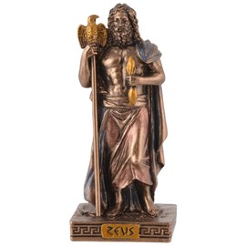 Veronese Miniature Figurine Greek God Zeus - Painted with Bronze Colour