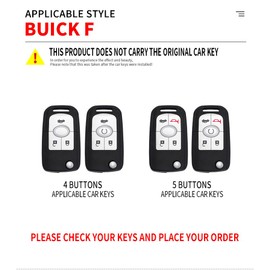 TECART Key Fob Case Cover Fit For Buick Excelle Lacrosse 2011 2013 2015 Key Accessories 4 Button Black