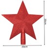 20CM Red Star Tree Topper Christmas Tree Decoration Glitter Tree