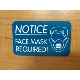 Engraved 3x5 MASK REQUIRED Small Business Notice Sign Warning Plaque Face Shield
