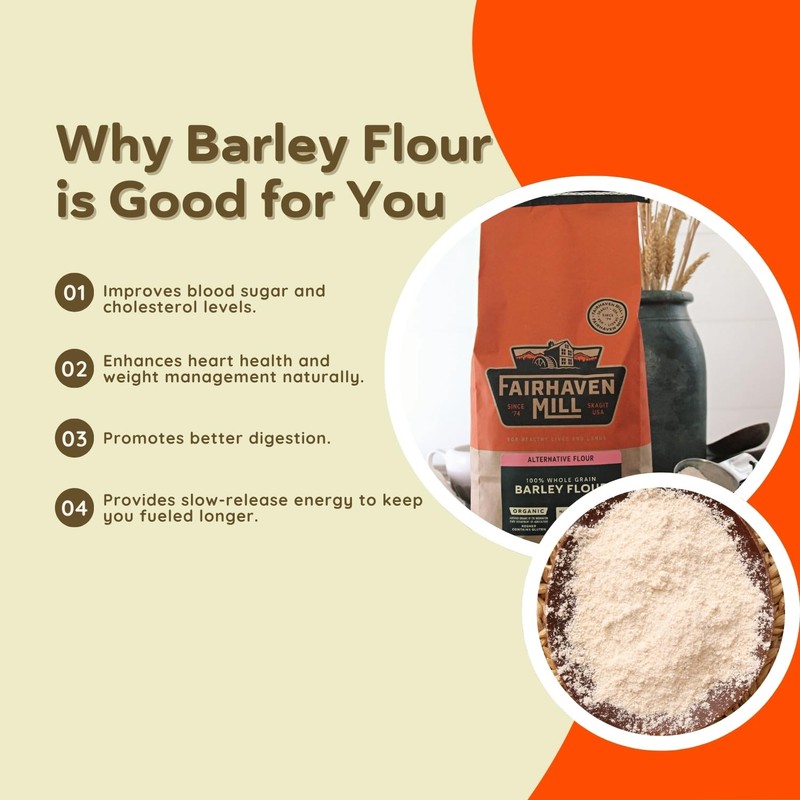 Fairhaven Mill Whole Grain Barley Flour 5 lbs - Non-Wheat,