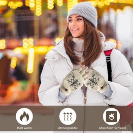 agctrler Women's Fingerless Gloves, Half Finger Gloves with Flap, Women's Wool Gloves, 4 Pairs, gray