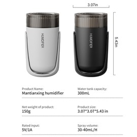 Viewmoi Humidifier with Starry Sky Projection, 360° Rotating Nozzle, Auto Shut-Off, USB-Powered (Black)