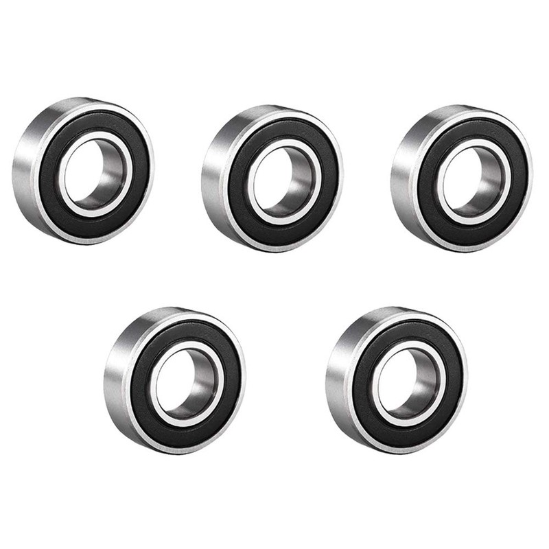 5 Pack Deep Groove Ball Bearing Double Side Rubber Sealed