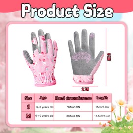 Kids Garden Gloves, Multicolor High Strentch Microfiber Palm Non-Slip Yard Work Gloves for Boys Girls Safe Outdoor Activities Play Planting Fishing Camping