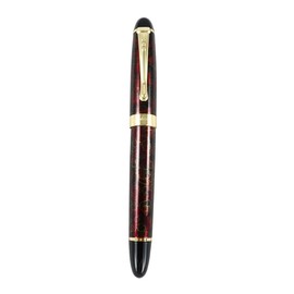 Jinhao Fountain Pen Golden Clip Medium Nib X450 With Case (Luxury Red & Golden)