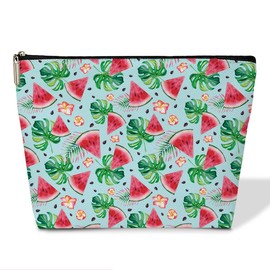 Summer Makeup Bag Small Cosmetic Bag Aesthetic Makeup Bag Small Makeup Pouch for Purse Toiletry Bags for Women Travel Skincare Bag Small Cosmetic Pouch Watermelon Purse Accessory Bag (JRM617)