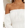 ZESICA Women's 2025 Boho Sexy Off Shoulder Long Sleeve Smocked