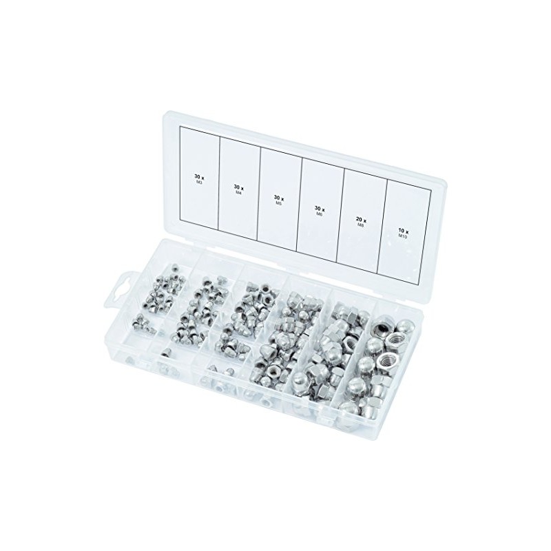 KS Tools 970.0460 Stainless steel nuts assortment, metric, 150 pcs