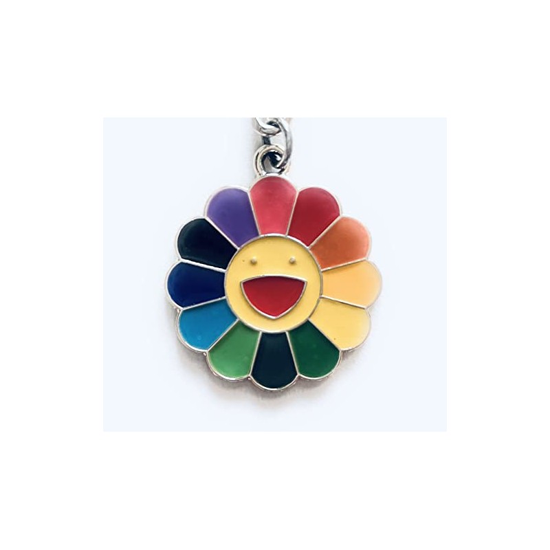 Enamel Smiley Face Sunflower by Murakami Keychain