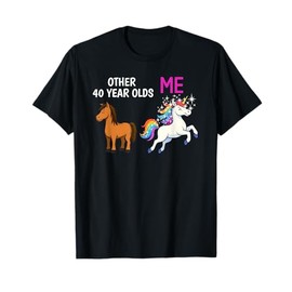 40th Birthday Party Unicorn Celebration Funny Cute T-Shirt