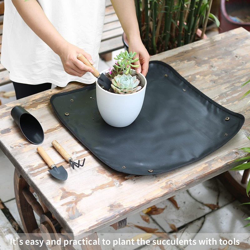 5Pcs Succulent Tools, Mini Garden Tools,Plant Potting Mat as Plant