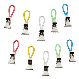 HSCGIN 10pcs Hanging Metal Towel Clips 2x4cm Metal Kitchen Towels Clips with Hanging Loop for Home Kitchen Bathroom Cupboards Hanging Towels