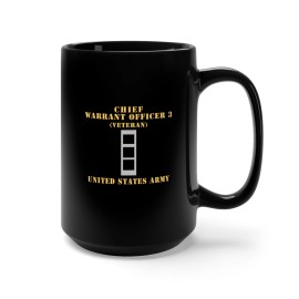 MIP Black Mug 15oz - Army - Chief Warrant Officer 3 - CW03 - Veteran - Flat - X 300