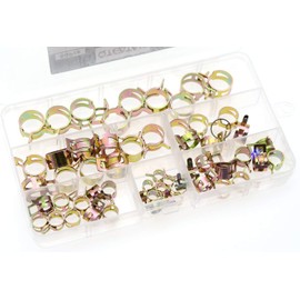 QTEATAK 60 Pcs Fuel Silicone Vacuum Hose Spring Band Type Action Pipe Clamp Low Pressure Air Clip Clamp SIZE: 6mm 9mm 10mm 12mm 14mm 15mm