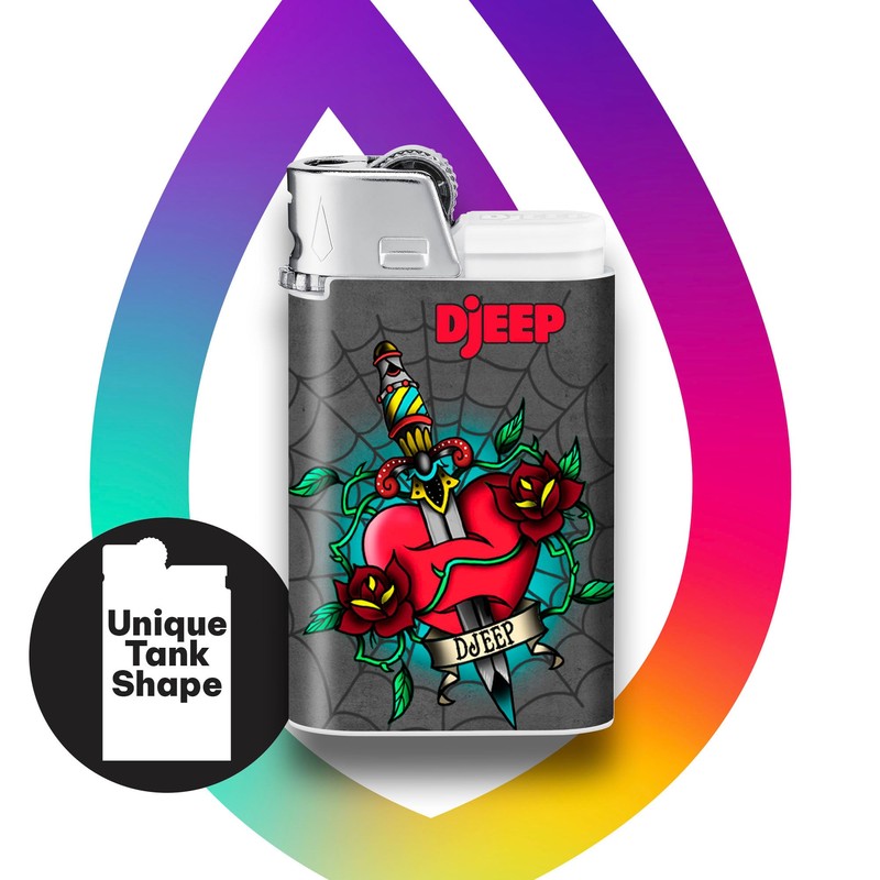 DJEEP Pocket Lighters, Tattoo Collection Textured Metallic, Unique Lighters, 4