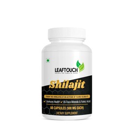 LEAFTOUCH Shilajit Supplement 60 Capsules- Pack of 1 (500 MG Each) | Lab Tested