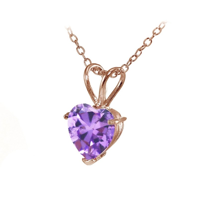 Plata de Ley Chapados en oro rosa imitación Gemstone 7