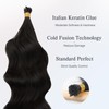 DOORES I Tip Hair Extensions Human Hair, Natural Black 50g/100s
