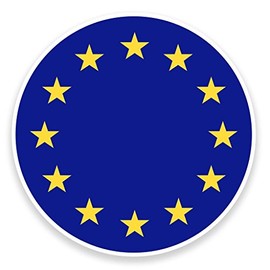 2 x 10cm/100mm EU Europe Flag Map WINDOW CLING STICKER Car Van Campervan Glass #9022