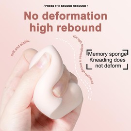 Dinalio 6 Pcs Makeup Sponges Set - 6 Beauty Sponges Blending Blenders, Egg-Shaped Case & Holder, Yellow, Polyurethane, Perfect for Cream, Powder & Liquid Makeup