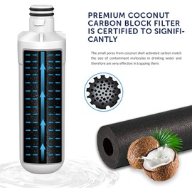 LT1000P Refrigerator Water Filter Compatible with LG LT1000P LT1000PC LT1000PCS ADQ74793501 ADQ74793502 ADQ74793503 MDJ64844601 ADQ747935 LT-1000PC 74793501 74793506, Kenmore 46-9980 (2-Pack)