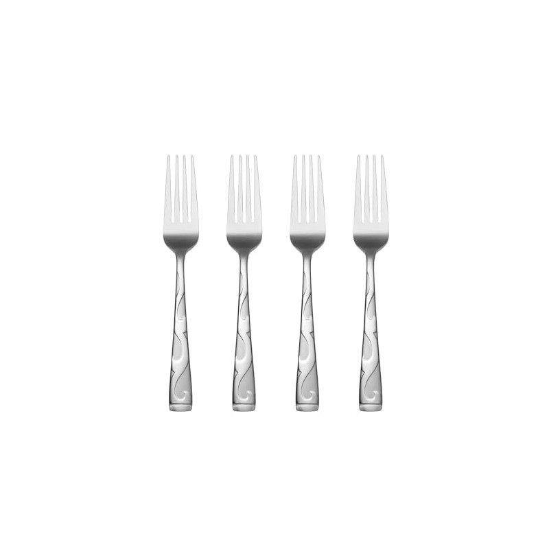 Oneida Tuscany Everyday Flatware Dinner Forks, 0.55 LB, Metallic