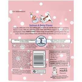 Temptations Salmon and Dairy Flavor Crunchy and Soft Kitten Treats, 6.3 oz.