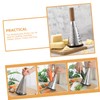 Ciieeo Stainless Steel Cheese Grater with Wooden Handle - Three-Sided