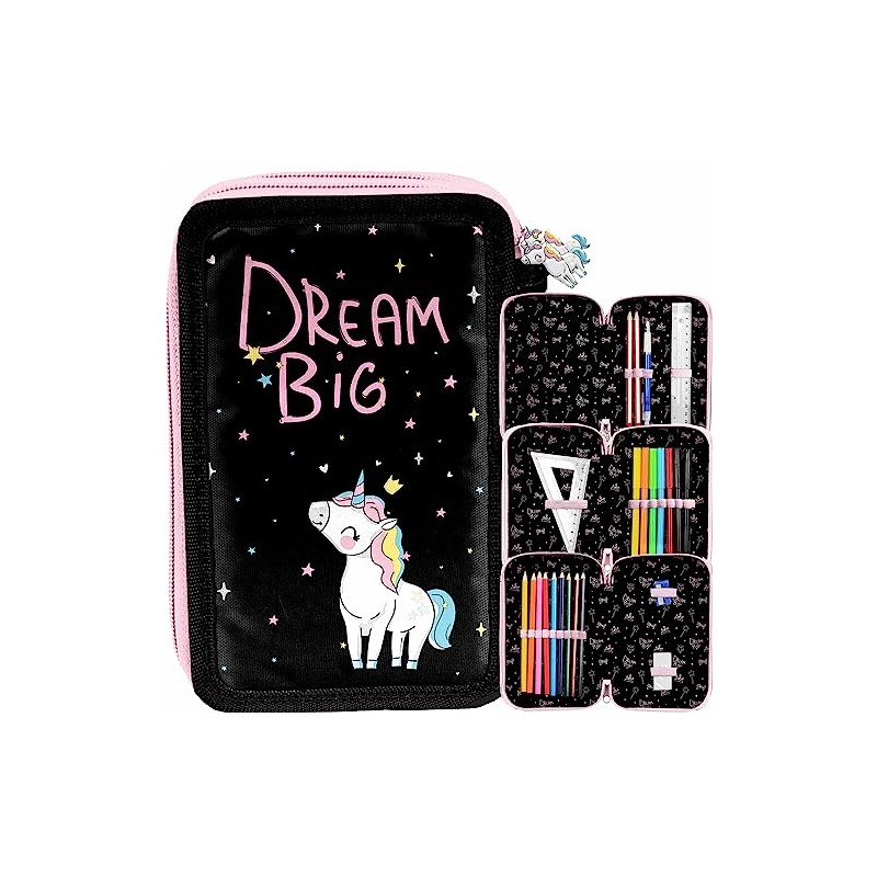 Paso PP23UI-023 Unicorn 2 Pencil Case Multi-Coloured