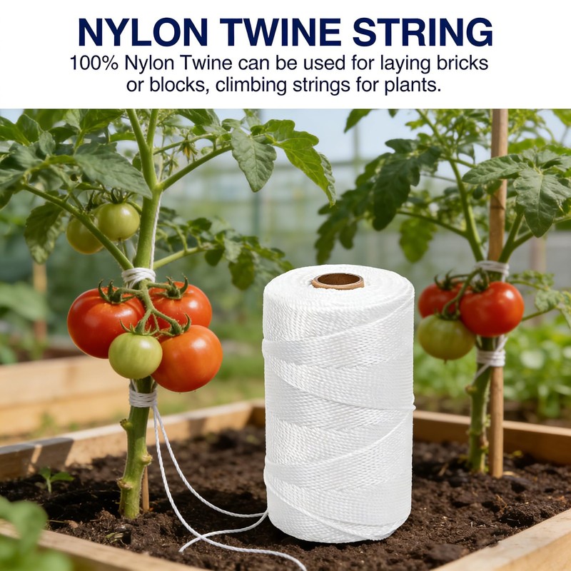 UV Resistant White Nylon String 500ft 2mm for Garden Tomato