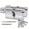 Set of 2 Locking Cylinders with Knob 30/30 mm Keyed