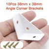 Joyangy 10Pcs White Right Angle Corner Shelf Bracket, 38x38mm Metal