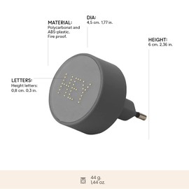 Design Letters MyCharger EU Hey (Gey) - Euro Type C, 2.4 A (12 W), Made in Fashionable Colours, Quick Charge and Safe