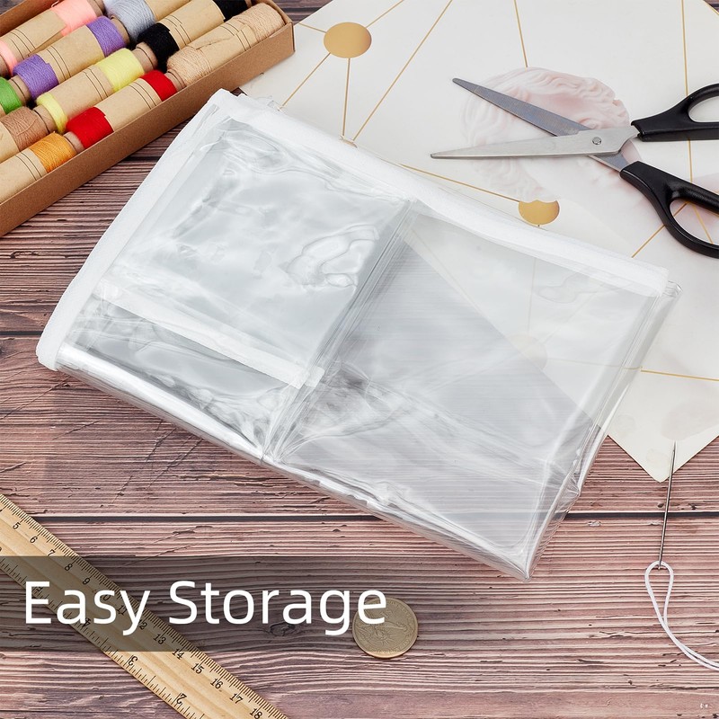 letsinstyle Sewing Machine Cover with Storage Pockets, Clear Plastic Sewing