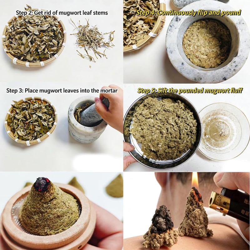 KUSRUP Wild, Three-Year-Old Pure Dried Mugwort Leaves (Stem-Free), Artemisia argyi