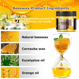 CARGEN Beeswax Furniture Polish, Wood Seasoning Beeswax for Furniture Wood Wax for Dining Table Floor Doors Chairs Cabinets to Protect and Care 5pcs Beeswax Polish and 3pcs Sponges