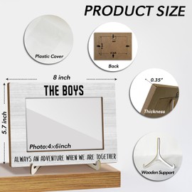 GaNiao The Boys Picture Frame, Brother Friends Picture Frame Decorative Wood Photo Frames Friendship Gifts for Men Son Boys Tabletop Display 4X6 Photo Home Office Desk Party Favor Decorations -026