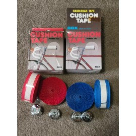OGK Vintage NOS OGK Cushion bar handlebar tape road track bike red blue Ends - blue