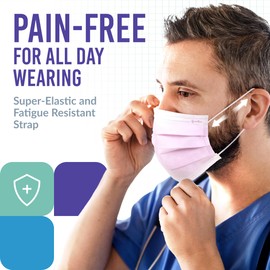 Medtecs Face Mask Disposable - 50/2000 Pack - Comfortable 3 Layer Breathable Mask, The Better Protection and Health Choice - CoverU Adult Mask - Pack of 50 - Pink