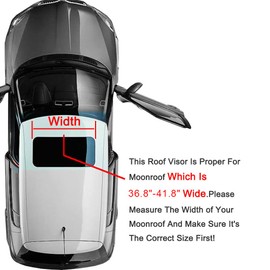 Lifeinfinity Original 43inch Universal Fit Rain Snow Guard Sun Roof Wind Deflector,1pc Tape-On Dark Smoke Tint Auto Moonroof Window Visor |RN110|