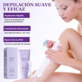 2PCS Crema Depilatoria para Mujeres y Hombres, Crema para Depilar para Vello No Deseado, Suave Gel Depilatorio, Sedosa de Efecto Duradero, para Axila/Pierna/Bikini, Todo Tipo de Piel, 100ml*2