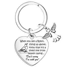 Nfyxcaz Robin Gifts Memorial Gifts Robin Keyring Bereavement Remembrance Gifts For Loss Of Mum Dad Grandma