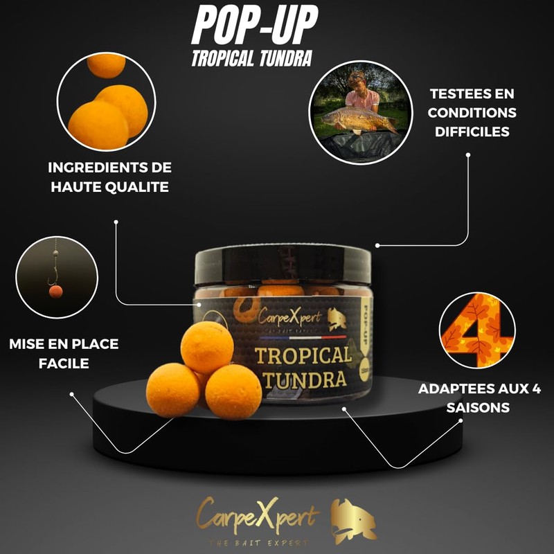 CarpeXpert - Pop-Up Tropical Tundra - 15mm - Floating Boilie,