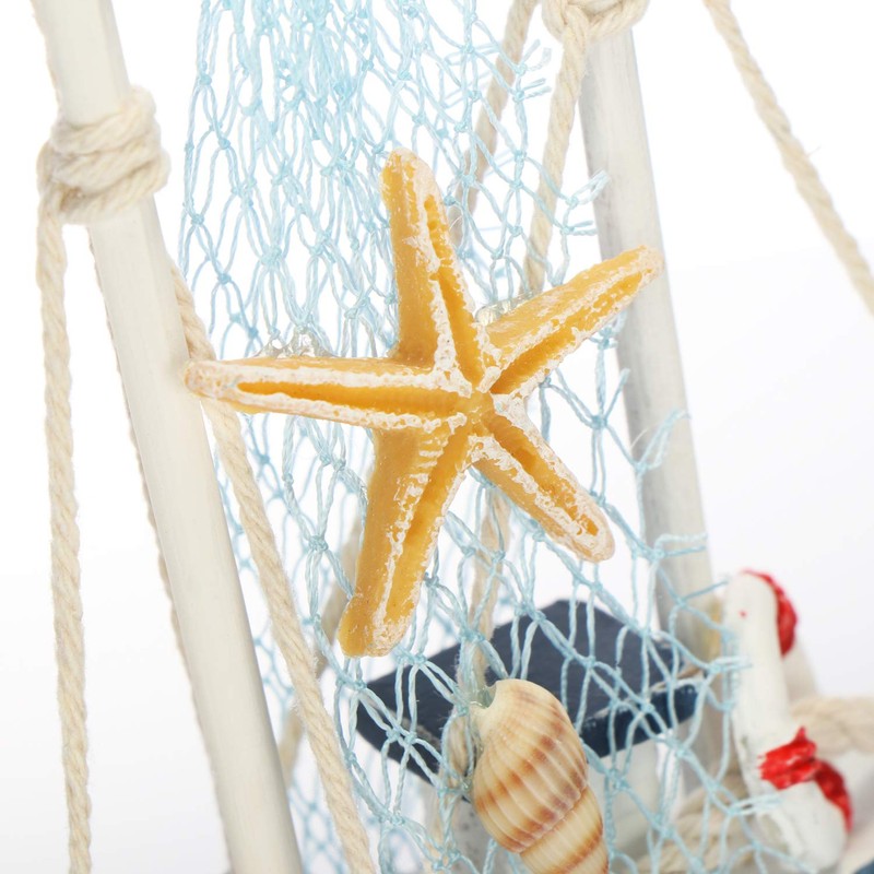 com-four® Maritime Decorative Sailing Ship Boat in Distressed Look Wooden